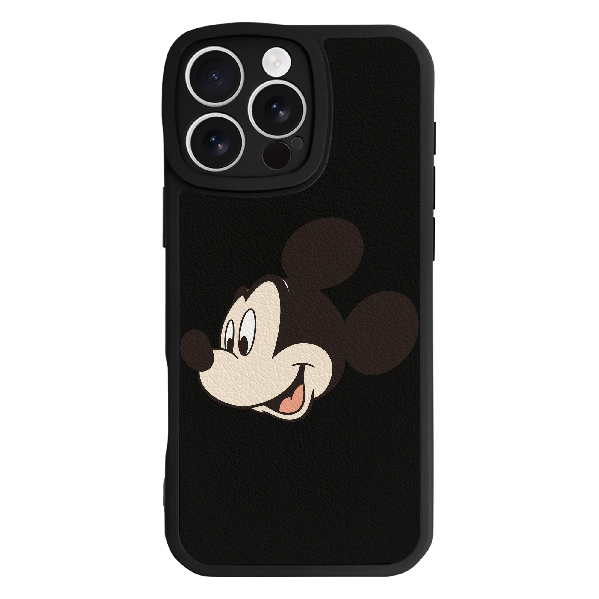 （画像用） ミッキーマウス Mickey Mouse 【iPhone 16シリーズ対応】シリコンスマホケース（レザー調） 材質：シリコン